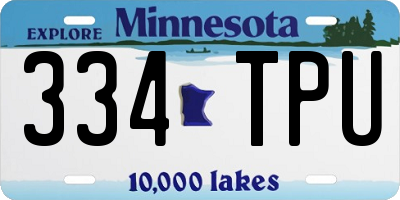 MN license plate 334TPU