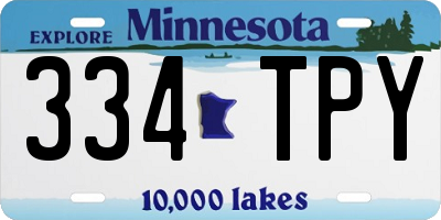MN license plate 334TPY