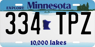 MN license plate 334TPZ