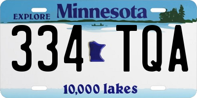 MN license plate 334TQA
