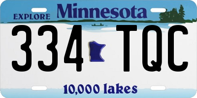 MN license plate 334TQC