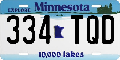 MN license plate 334TQD