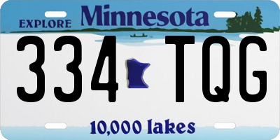 MN license plate 334TQG