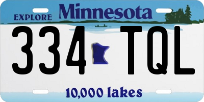 MN license plate 334TQL