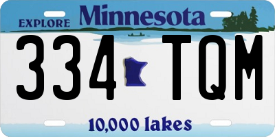 MN license plate 334TQM