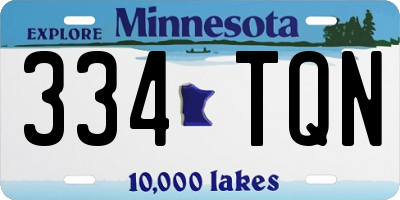 MN license plate 334TQN