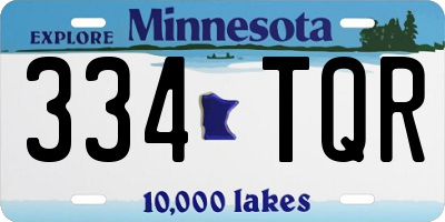MN license plate 334TQR