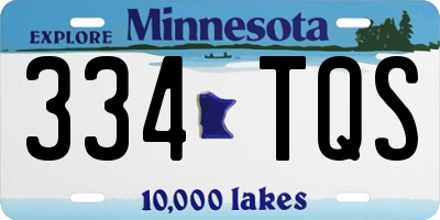MN license plate 334TQS