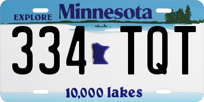 MN license plate 334TQT