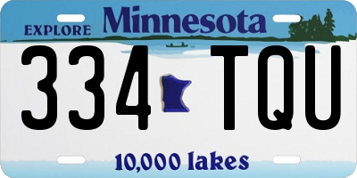 MN license plate 334TQU