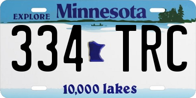 MN license plate 334TRC