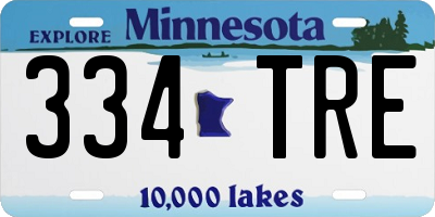 MN license plate 334TRE