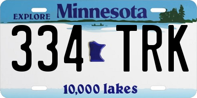 MN license plate 334TRK