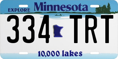 MN license plate 334TRT