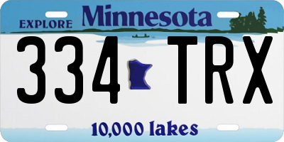 MN license plate 334TRX