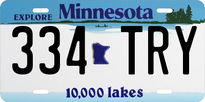 MN license plate 334TRY