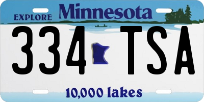 MN license plate 334TSA