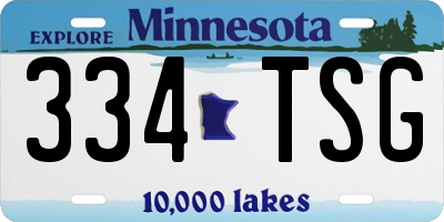 MN license plate 334TSG