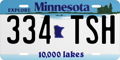 MN license plate 334TSH