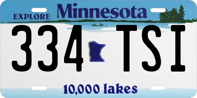MN license plate 334TSI