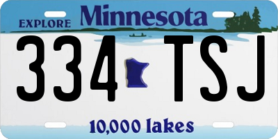MN license plate 334TSJ