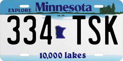 MN license plate 334TSK