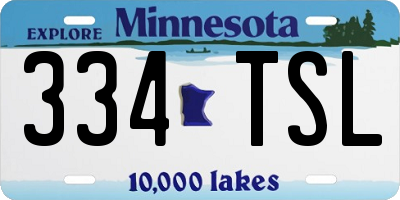 MN license plate 334TSL