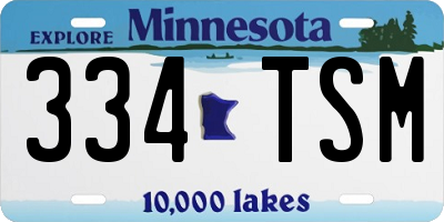 MN license plate 334TSM