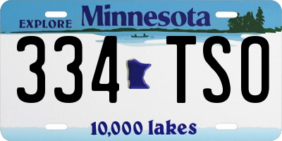 MN license plate 334TSO