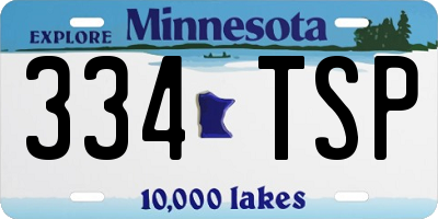 MN license plate 334TSP