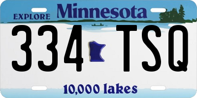 MN license plate 334TSQ