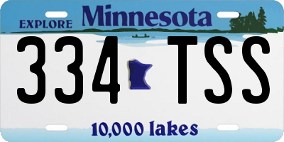 MN license plate 334TSS