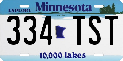 MN license plate 334TST