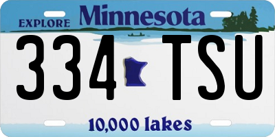 MN license plate 334TSU