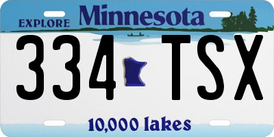 MN license plate 334TSX