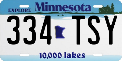 MN license plate 334TSY