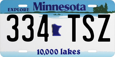 MN license plate 334TSZ