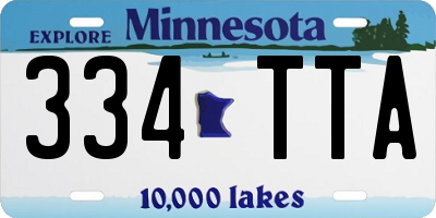 MN license plate 334TTA