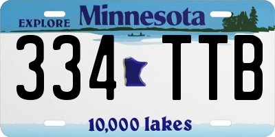 MN license plate 334TTB