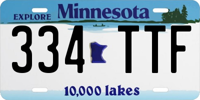 MN license plate 334TTF