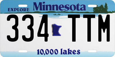 MN license plate 334TTM