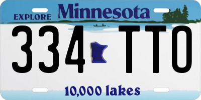 MN license plate 334TTO