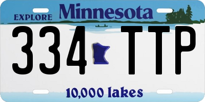 MN license plate 334TTP