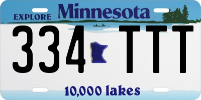 MN license plate 334TTT