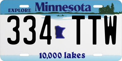 MN license plate 334TTW