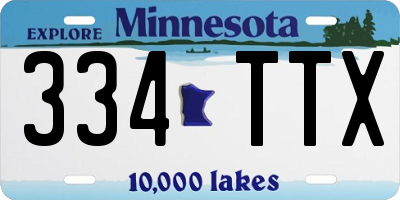 MN license plate 334TTX