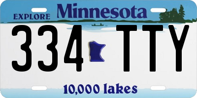 MN license plate 334TTY