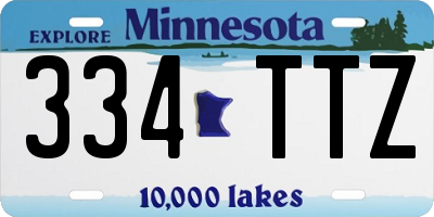 MN license plate 334TTZ