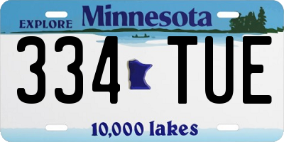 MN license plate 334TUE