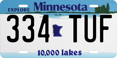 MN license plate 334TUF